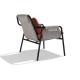 FLETCHER Fiberglass Lounge Chair With Matte Black Steel Frame Fabric Snap