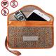 Brown Phone Shield Faraday Bag Large Key Fob Wallet Cage For Keyless Entry Remote