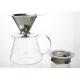 Portable Pour Over Drip Coffee Maker 4 Cup Double Wall With Glass Pot