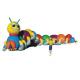 Outdoor Kids Parties Inflatable Caterpillar Tunnel with pillars and small slide inside