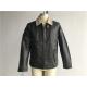 Dockers Men's PVC Leather Jacket Charcoal Color With Sherpa Lining DOCO1714