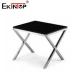 Contemporary Chic Glass And Steel Coffee Table Living Room Furniture
