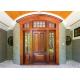 Double Leafs Israel Solid Wood Exterior Front Doors Tempered Glass For Villas Teak Color
