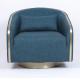 Modern Comfortable Blue Fabric Single lounge Armchair Sofa For hotel bedroom