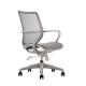 Grey Fabric Swivel Office Chair Shaped Foam Cushion Ergonomic With Wheels