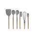 CU Approved Silicone Kitchen Utensil Sets , ODM Wooden Silicone Cooking Utensils
