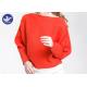 Boat Neck  Womens Knit Pullover Sweater Lady Sexy Drop Shoulder Ottoman Knitted Jumper