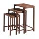 Dark Walnut Finish Rectangle Top 3 Piece Nesting Tables / Sofa End Tables
