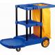 Blue Housekeeping 3 Shelves 150KG Janitorial Cleaning Cart