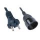 Black Appliance Extension Cord Plug , CEE7 / 17 10A 250V European Power Cord