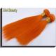 Customized Orange Silk Straight Virgin Human Hair Extensions Double Stitch Weft