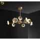 12 Light LED Sphere Chandelier Crystal Metal Gold Pendant Light