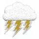 Enchanted Chenille Lightning Cloud Patch Embroidered Iron On Patch