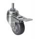 Zinc Plated 5043-75 Edl Medium 3 130kg Threaded Brake PU Caster for Industrial Vehicles