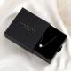 Pull Out Black Cardboard Necklace Box With 1.5cm Thick Sponge