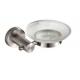 Soap Dish 83302 (7058)- Brush&polish &Round &stainless steel 304&glass& bathroom &kitchen&Sanitary Hardware