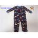100% Cotton Crane AOP Baby Coverall Long Sleeve Crew Neck Over Tab Pram Suit