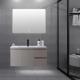 Partition Storage Small Floating Bathroom Vanity With Ceramic Basin