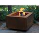 Wood Burning Square Metal Fire Pit , Square Garden Fire Pit Simple Design