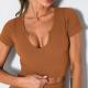 Seamless sports lingerie lady beauty back quick-dry bra shock-proof threaded yoga fitness bra vest short sleeve