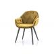 Modern Style 86cm Velvet Fabric Dining Chair Black Coated Metal Leg