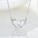 YASVITTI White Cubic Zirconia Trendy Rhodium Plated 925 Double Sterling Silver Heart Necklace Jewelry For Valentine Gift