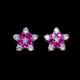 Star Shape Silver Cubic Zirconia Earrings Pure 925 Silver Custom Color