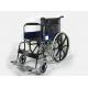 ISO Foldable Steel Wheelchair With Solid Castor Rear Wheel