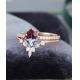 Hot Selling 925 Sterling Silver CZ Jewelry Dainty Alexandrite Ring Set For Women