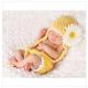 yellow baby newborn hat cap sunflower Photography Prop Crochet Hats flower Costume
