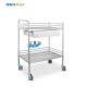 2 Layers 1 Drawer Hospital Stainless Steel  Medical Instrument Trolley