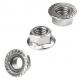 Round Self Locking Hex Flange Nut With Serrated Stainless Steel M8 M10 M12 Polishing