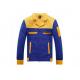 Formal Blue And Yellow Work Jackets Durable With Hit Color Pocket Design
