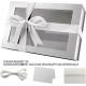 Large Clear Gift Box With Window, 13.5x9x4.1 Inches White Gift Box For Present Contains Ribbon, Card, Bridesmaid