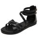 BS118 Bs118 Sandals Women'S New Summer Women'S Ribbon Fairy Casual Flat Bottom Simple Beach Resort Roman Shoes