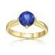 925 Sterling Silver 14K Gold Jewelry Tanzanite Ring Round Brilliant Cut Tanzanite Diamond Solitaire Ring