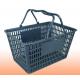 Grey Waterproof Supermarket Plastic Shopping Basket With Handles