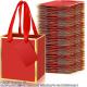 Red, Gold Metallic Foil Paper Gift Bag With Handle Bulk Favor Bag With Tag For Valentine Wedding Gift Package