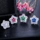 Flower Stud Earrings Women Luxury Shiny CZ Earring Fashion Contracted Wedding Accessories High Quality Earrings Jewelry