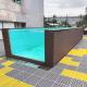 18Ft Above Ground Swimming Pool with Metal Frame and Acrylic Window in Transparent Color