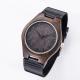 Wood Face Watch With Leather Band / Miyota Movement Leather Watches For Men