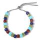 Shoelace Clasp Polychrome Forte Beads Bracelet With Silver Shoelace Clasp For Part And Holiday