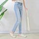 Fashion Ladies Ripped Skinny Jeans , Light Blue Stretch Jeans For Women