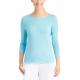 WOMEN'S 60% cotton/20% viscose/15% nylon/5% cashmere LONG SLEEVE BOAT NECK PULLOVER KNITTED SWEATER