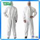 Breathable 50gsm Non Woven Hooded Disposable Coveralls
