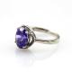 Women Jewelry 8mmx10mm Oval Purple Cubic Zircon Sterling Silver Ring (R275)