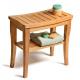 Indoor Bamboo Shower Benches Seat And Stools With Storage Shelf Unbreakable