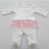 Pyjama Cotton Interlock Baby Full Sleeves Baby Footed Rompers With Feet Mesh Frills