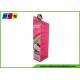 Pink Printing POP Cardboard Peg Display Merchandising Floor Stand HD024