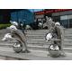 Modern Public Art Dolphin Stainless Steel Animal Sculpture Mirror Polished